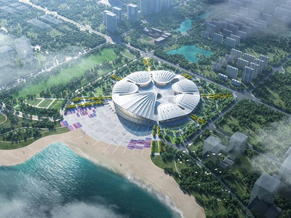 Construction scene rendering of the Qingdao·SCO Pearl International Expo Center/사진=Qingdaochina