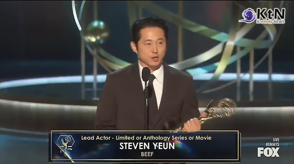 '한국계 배우' 스티븐 연, '에미상 남우주연상' 수상! ... '성난 사람들' 작품상·감독상 등 美에미상 8관왕  사진=2024.01.16  방송 갈무리/ K trendy NEWS DB ⓒ케이 트렌디뉴스 무단전재 및 수집, 재배포금지