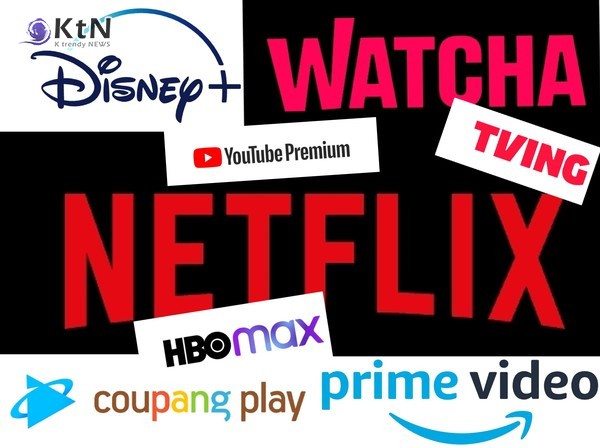 OTT 플랫폼은 K-콘텐츠를 전 세계에 알리는 중요한 통로가 되었다. 사진=OTT 로고 편집/K trendy NEWS DB ⓒ케이 트렌디뉴스 무단전재 및 수집, 재배포금지