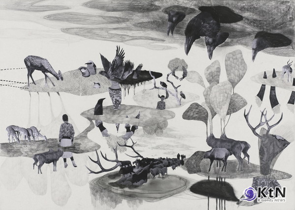 Complex Fantasy-1. Mixed media on paper. 75×105cm. 2010  염지희 작가.  사진=K trendy NEWS DB ⓒ케이 트렌디뉴스 무단전재 및 수집, 재배포금지