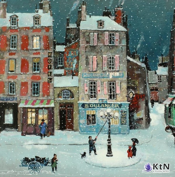 Michel Delacroix, Le silence de la neige(눈 내리는 밤의 고요), 40x50cm, Acrylic on canvas, 2023. 사진=K trendy NEWS DB ⓒ케이 트렌디뉴스 무단전재 및 수집, 재배포금지 사진=artist_micheldelacroix 인스타, K trendy NEWS DB ⓒ케이 트렌디뉴스 무단전재 및 수집, 재배포금지