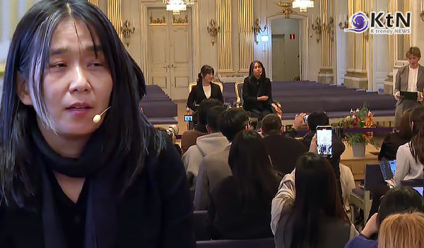 '노벨문학상 수상작가' 한강, "2024년 계엄 상황 충격…생중계로 지켜본 시대적 비극"