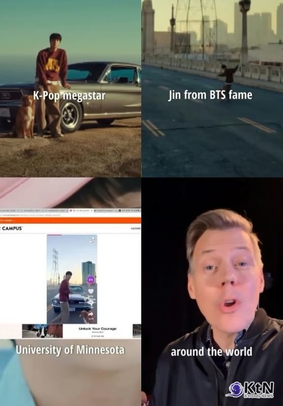 방탄소년단 진의 빈티지 패션, 전 세계 강타…미네소타대 스웨트셔츠 품절 대란 사진=2024 12.16  엑스  갈무리 K trendy NEWS DB ⓒ케이 트렌디뉴스 무단전재 및 수집, 재배포금지