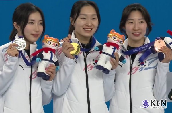 하얼빈 동계 아시안게임, 한국 첫날 금메달 7개 ‘슈퍼 골든데이’ [종합]  사진=2025 02.08 KBS 유튜브 영상 갈무리 (여자 500m 결승에서는 최민정(성남시청)이 1위로 결승선을 통과하며 한국 쇼트트랙 역사상 동계 아시안게임 첫 여자 500m 금메달리스트로 이름을 올렸다. 이 종목에서는 김길리가 은메달, 이소연(스포츠토토)이 동메달을)  K trendy NEWS DB ⓒ케이 트렌디뉴스 무단전재 및 수집, 재배포금지