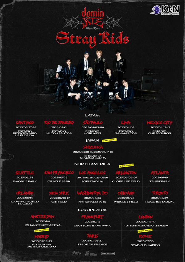 스트레이 키즈, 단일투어 관객 220만 예고… K팝 역대 최다 신기록 사진=2025 02.10 JYP엔터테인먼트 K trendy NEWS DB ⓒ케이 트렌디뉴스 무단전재 및 수집, 재배포금지