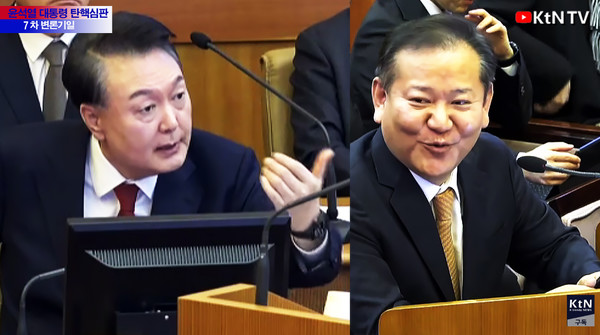 이상민 답변 중 윤셕열, 직접 신문 "잘못 말씀하신 것 같아서" ...문서 사후 결재할 수 있어" 사진=2025 02.11  헌법재판소 K trendy NEWS DB ⓒ케이 트렌디뉴스 무단전재 및 수집, 재배포금지