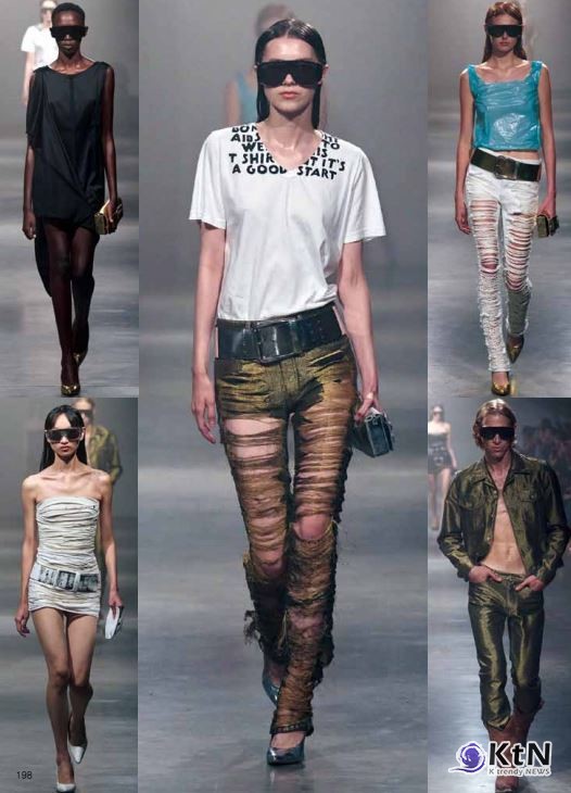 MM6는 이번 시즌에서 더욱 과감한 언밸런스 커팅을 선보였다.   사진=예림출판사(Yelim Publishing),  K trendy NEWS DB ⓒ케이 트렌디뉴스 무단전재 및 수집, 재배포금지