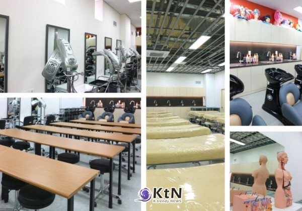 김포한강신도시 운양동에 위치한 글로벌캠퍼스 내에 최첨단 뷰티 실습실을 구축하여, 최신 장비와 기술을 활용한 교육을 진행하고 있다. /사진=김포대학교 뷰티아트과, K trendy NEWS DB ⓒ케이 트렌디뉴스 무단전재 및 수집, 재배포금지