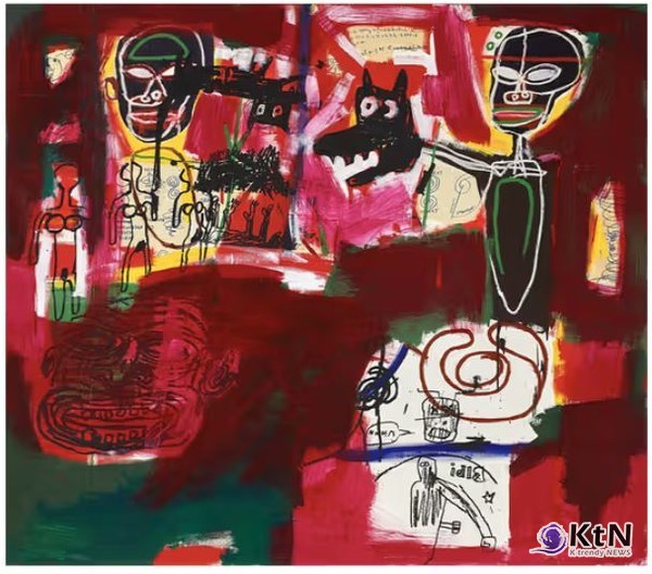 장 미셸 바스키아(Jean-Michel Basquiat)의 걸작 ‘Sabado por la Noche (Saturday Night)’. 사진=Christie’s,  K trendy NEWS DB ⓒ케이 트렌디뉴스 무단전재 및 수집, 재배포금지