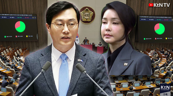  김건희 상설특검 국회 통과… 윤석열 정권 최대 위기 오나 사진=2025 03.20 민주당 장경태 의원 김건희여사 윤석열 대통령 K trendy NEWS DB ⓒ케이 트렌디뉴스 무단전재 및 수집, 재배포금지