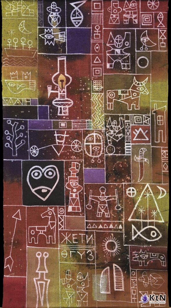 Джеты-Огуз.2000. Холст, акрил. 200х100.Собственность автора.Jety-Oguz. 2000. Canvas, acr- ylic. 200x100. The Property of the artist.  사진=K trendy NEWS DB ⓒ케이 트렌디뉴스 무단전재 및 수집, 재배포금지