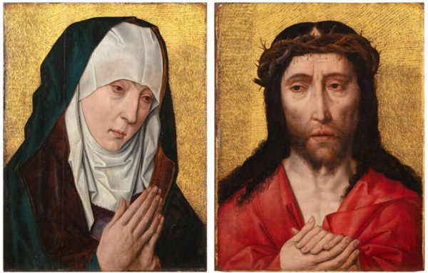 Dieric BOUTS (1415/20-1475)The Mourning Virgin; Christ Crowned with Thorns. Sotheby’s. Estimate: $217,000 – $326,000/사진=크리스티와 소더비, K trendy NEWS DB ⓒ케이 트렌디뉴스 무단전재 및 수집, 재배포금지