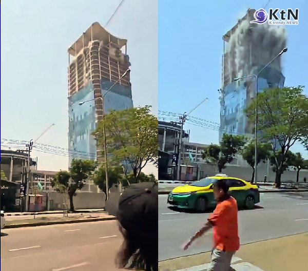 미얀마 지진, 방콕까지 흔들렸다…고층 수영장 물 넘치고 시민 대피  사진=2025 03.28  엑스 갈무리  K trendy NEWS DB ⓒ케이 트렌디뉴스 무단전재 및 수집, 재배포금지