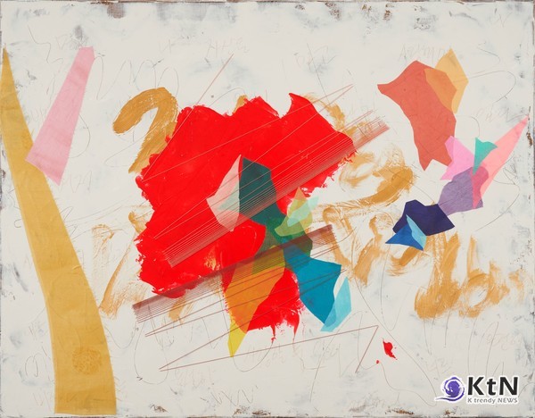 “먼저 나 자신을 믿고 사랑해야 비로소 너를 온전히 사랑할 수 있다.”_Acrylic & Mixed Media On Canvas_92x117cm_2025. 송미리내 작가. [갤러리 A] 사진=K trendy NEWS DB ⓒ케이 트렌디뉴스 무단전재 및 수집, 재배포금지