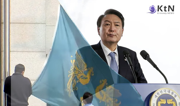 대통령 상징 ‘봉황기’ 내린 대통령실…윤석열, 침묵 깨고 사과 대신 유감 사진=2025 04.04  대통령실, MBC 영상 갈무리 K trendy NEWS DB ⓒ케이 트렌디뉴스 무단전재 및 수집, 재배포금지