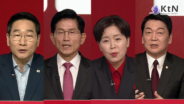 국힘 경선 토론  양향자, 김문수·안철수   국힘 후보들 이재명 맹공 사진=2025 04.19 국민의힘 유튜브 갈무리  K trendy NEWS DB ⓒ케이 트렌디뉴스 무단전재 및 수집, 재배포금지 