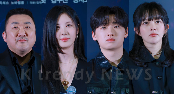 21일 오전 서울 송파구 롯데시네마 월드타워에서 진행된 ‘거룩한 밤’ 언론시사회 및 기자간담회에는 임대희 감독과 배우 마동석, 서현, 이다윗, 정지소, 경수진이 참석했다.  사진=2025 04.21  K trendy NEWS DB ⓒ케이 트렌디뉴스 무단전재 및 수집, 재배포금지