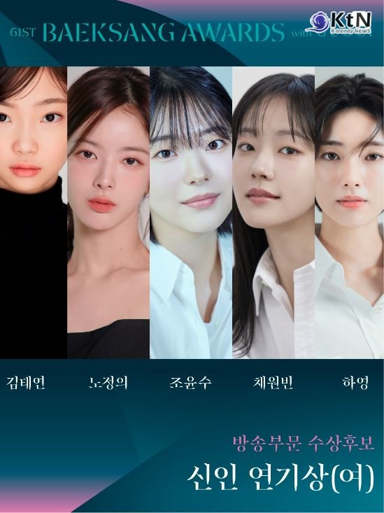 백상, 프리즘 인기상 투표 열기 가속…도경수·아이유·이준호 '레전드 모먼트'  사진=2025 04.28   baeksang.official (방송부분 수상후보 신인 연기상 (여) 김태연, 노정의, 조윤수, 채원빈, 하영) K trendy NEWS DB ⓒ케이 트렌디뉴스 무단전재 및 수집, 재배포금지