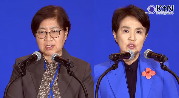 정은경 "내란에 분노”…강금실 “이재명과 함께 반드시 승리” 민주당 선대위 출범…前 질병청장·前 법무장관, 총괄선대위원장으로 직격 발언  사진=2025 04.30  델리민주 영상 갈무리 K trendy NEWS DB ⓒ케이 트렌디뉴스 무단전재 및 수집, 재배포금지