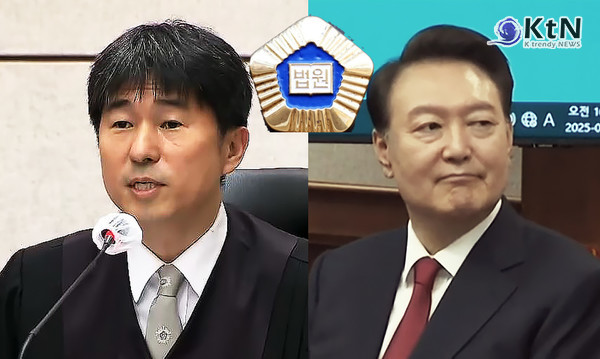 윤석열과 함께 법정 등장한 지귀연 판사…촬영 허용하며 꺼낸 말 “국민의 알 권리 고려했다”   사진=2025 04.21  MBC 뉴스 영상 갈무리 K trendy NEWS DB ⓒ케이 트렌디뉴스 무단전재 및 수집, 재배포금지