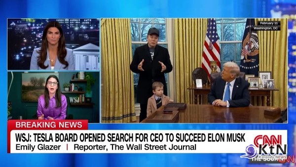 테슬라 이사회, 머스크에 ‘최후 통보’…후임 CEO 물색 공식화   사진=2025 05.01 블룸버그, CNN 영상 갈무리    K trendy NEWS DB ⓒ케이 트렌디뉴스 무단전재 및 수집, 재배포금지