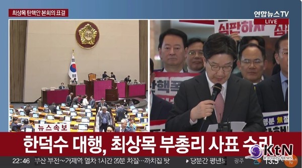 [속보] 한덕수 대행, 최상목 부총리 사표 수리  사진=2025 05.01  연합뉴스 영상 갈무리  K trendy NEWS DB ⓒ케이 트렌디뉴스 무단전재 및 수집, 재배포금지
