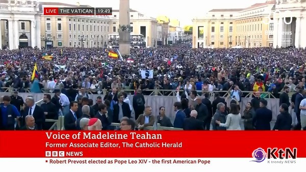 “모두에게 평화를” 새 교황에 미국 출신 프레보스트… ‘레오 14세’ 즉위  사진=2025 05.09  CNN 뉴스 엑스 갈무리  K trendy NEWS DB ⓒ케이 트렌디뉴스 무단전재 및 수집, 재배포금지