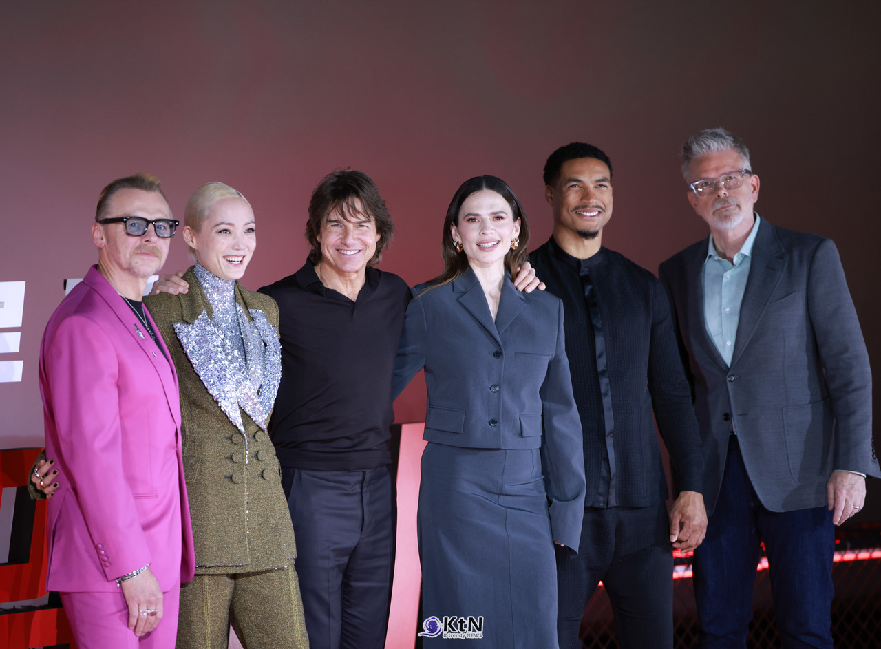 영화 '미션 임파서블: 파이널 레코딩' 내한 프레스 컨퍼러스에 배우 톰 크루즈, 크리스토퍼 맥쿼리 감독, 헤일리 앳웰, 사이먼 페그, 폼 클레멘티에프, 그렉 타잔 데이비스가 참석해 다양한 이야기를 나누었다. / K trendy NEWS DB. ⓒ케이 트렌디뉴스 무단전재 및 수집, 재배포금지.