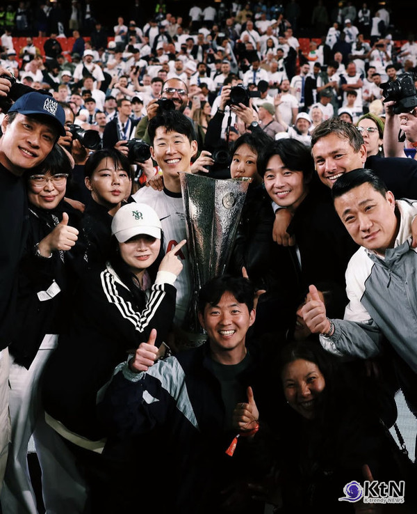 ‘박서준이 왜 거기서 나와?’ 손흥민, 유로파리그 우승의 순간, 의외의 인물이 있었다 사진=2025 05.23  손흥민 인스타그램 갈무리 K trendy NEWS DB ⓒ케이 트렌디뉴스 무단전재 및 수집, 재배포금지