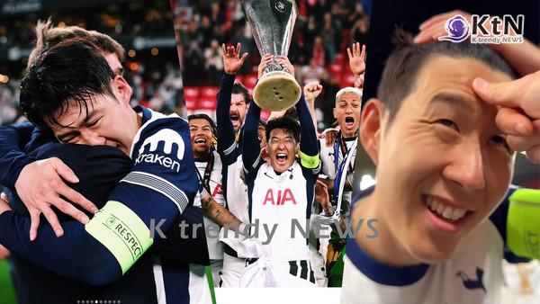  손흥민, '유로파리그 우승'… 트로피에 이마 긁히며 ‘영광의 상처’  [영상]  사진=2025 05.22 K trendy NEWS DB ⓒ케이 트렌디뉴스 무단전재 및 수집, 재배포금지