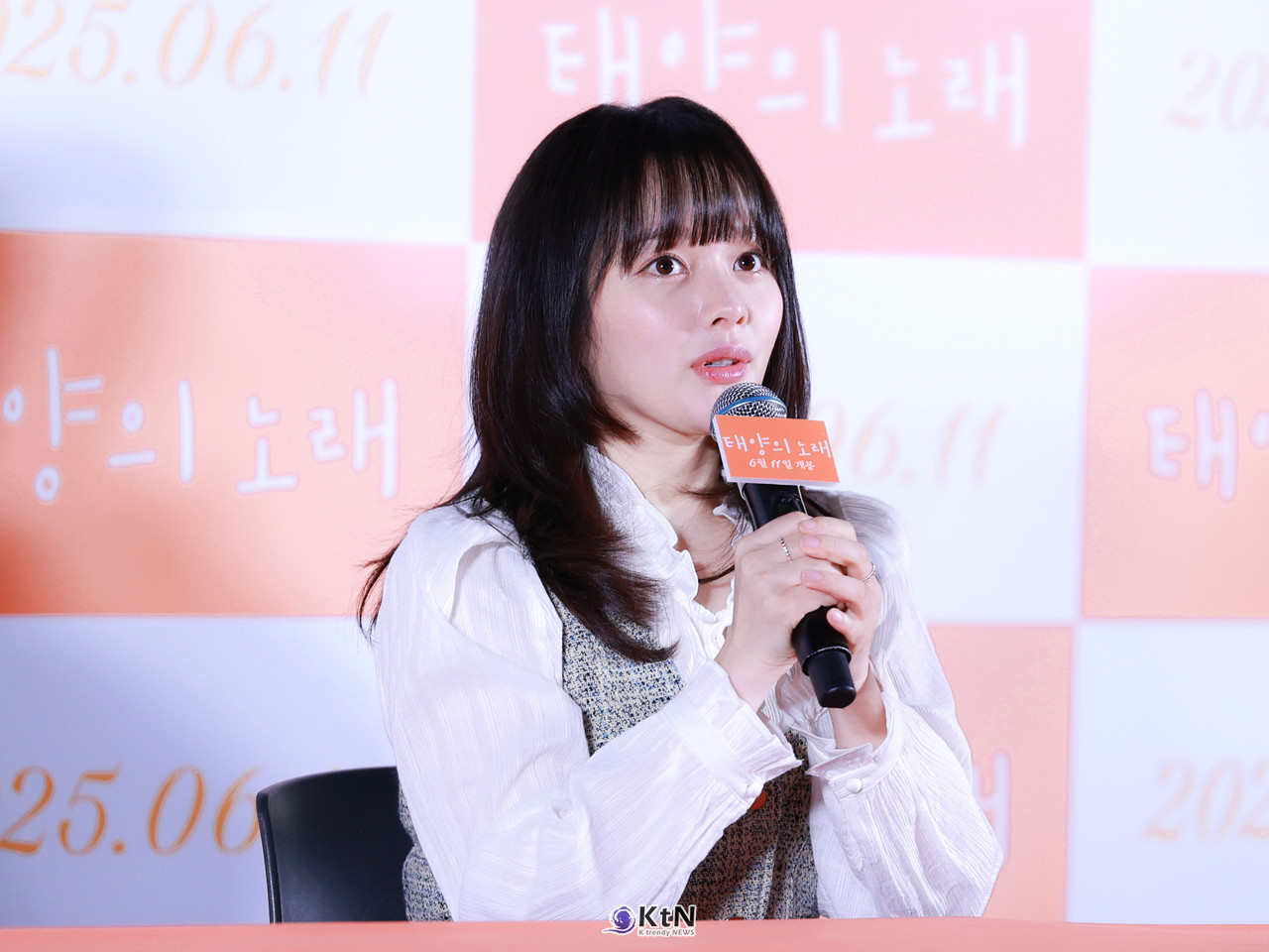 배우 정지소가 영화 '태양의 노래' 언론, 배급 시사회 및 기자간담회에 참석해 다양한 이야기를 나누고있다. / K trendy NEWS DB. ⓒ케이 트렌디뉴스 무단전재 및 수집, 재배포금지.