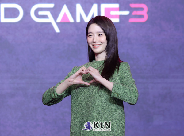 [KtN 포토] 시즌 전체를 뒤흔들 박규영, '오징어 게임3' 활약에 시선 집중  사진=2025 06.09  서울 용산구에 위치한 서울드래곤시티 그랜드 볼륨 한라에서 넷플릭스 시리즈 ‘오징어 게임’ 시즌3 제작발표회 K trendy NEWS DB ⓒ케이 트렌디뉴스 무단전재 및 수집, 재배포금지​​​​​​​
