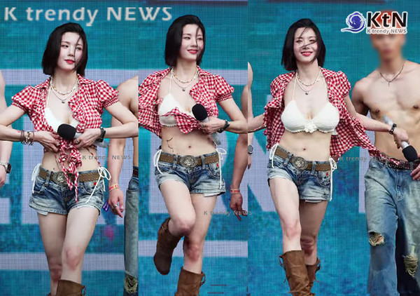 [STAR NOW] 셔츠 팍 풀어헤친 권은비, 섹시 큐티...워터밤 직캠 200만 뷰 돌파 사진=2025 07.07  유튜브 채널 ‘DaftTaengk’  /편집 K trendy NEWS DB ⓒ케이 트렌디뉴스 무단전재 및 수집, 재배포금지