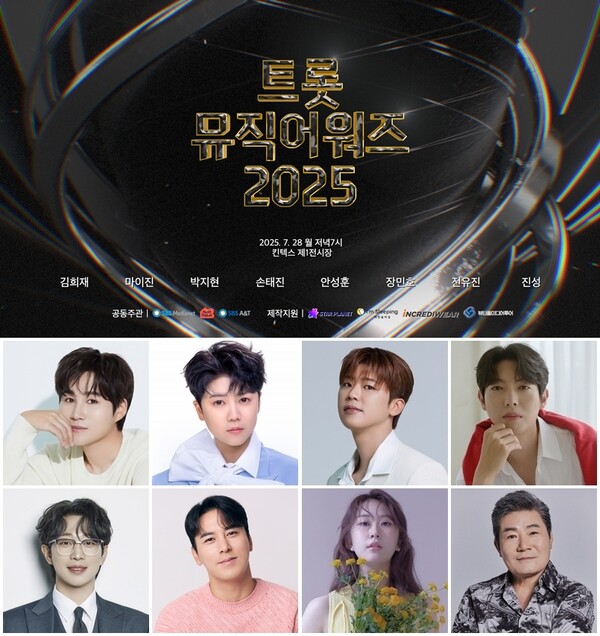 김희재·진성 한 무대 선다… ‘트롯뮤직어워즈 2025’ 전 세대 라인업 완성  사진=2025 07.10  ‘SBS 트롯뮤직어워즈 2025’가 김희재, 박지현, 손태진에 이어 마이진, 안성훈, 장민호, 전유진, 진성까지 추가 라인업을 공개하며 전 세대를 아우르는 트로트 축제를 완성했다. K trendy NEWS DB ⓒ케이 트렌디뉴스 무단전재 및 수집, 재배포금지