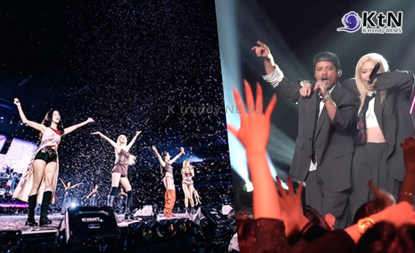 'K팝 그룹 전 세계 최초' 블랙핑크, 스포티파이 순위도'JUMP'...브루노 마스와 LA 무대 장악  사진=2025 07.14  YG엔터테인먼트 , 더블랙레이블, 엠넷 K trendy NEWS DB ⓒ케이 트렌디뉴스 무단전재 및 수집, 재배포금지