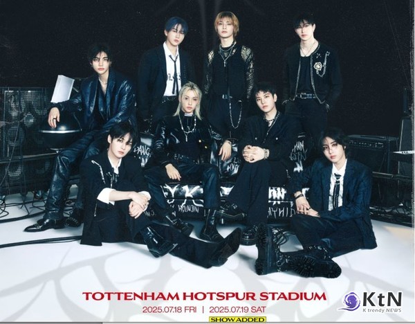 'K팝 최초' 스트레이 키즈, '토트넘 손흥민 홈구장' 입성…6만석 경기장서 2회 공연  사진=2025 07.17 JYP엔터테인먼트  K trendy NEWS DB ⓒ케이 트렌디뉴스 무단전재 및 수집, 재배포금지