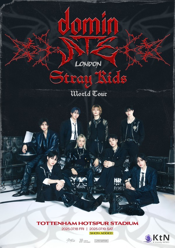 'K팝 최초' 스트레이 키즈, '토트넘 손흥민 홈구장' 입성…6만석 경기장서 2회 공연  사진=2025 07.17 JYP엔터테인먼트  K trendy NEWS DB ⓒ케이 트렌디뉴스 무단전재 및 수집, 재배포금지