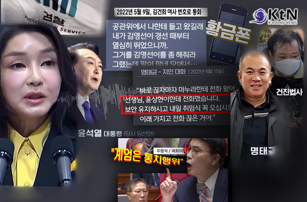 '건진법사'-'명태균 김건희 여사 통화' 속 검찰 수사… 황금폰의 비밀 풀리나 [종합] 사진=2024 12.20  MBC, JTBC 뉴스 자료화면 갈무리 / 편집  K trendy NEWS DB ⓒ케이 트렌디뉴스 무단전재 및 수집, 재배포금지