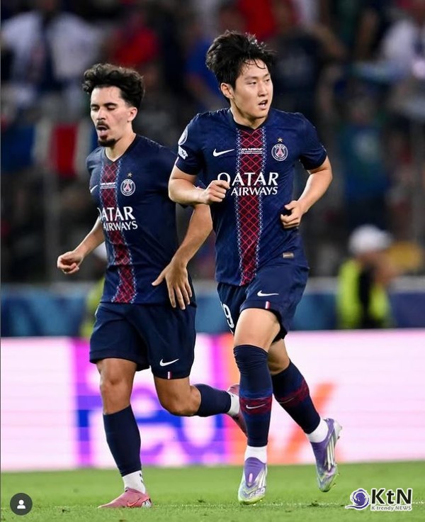 이강인, PSG UEFA 슈퍼컵 우승 견인…토트넘 울린 한국인 최초 골+승부차기 성공 ‘겹경사   사진=2025 08.14  @psg,  인스타그램 갈무리 K trendy NEWS DB ⓒ케이 트렌디뉴스 무단전재 및 수집, 재배포금지