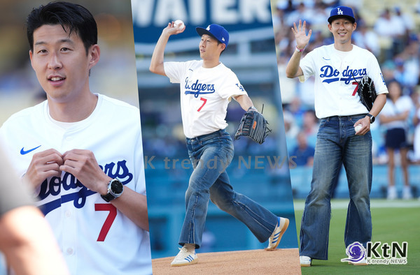 LA FC 합류 후 첫 공식행사' 손흥민, 다저스 시구로 뜨거운 환호 사진=2025 08.28  MLBKOR 엑스 갈무리 K trendy NEWS DB ⓒ케이 트렌디뉴스 무단전재 및 수집, 재배포금지
