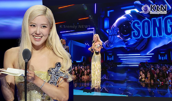 로제, MTV VMA ‘올해의 노래’ 수상…K팝 최초 쾌거  사진=2025 09.08  MTV 엑스 갈무리 편집/ K trendy NEWS DB ⓒ케이 트렌디뉴스 무단전재 및 수집, 재배포금지