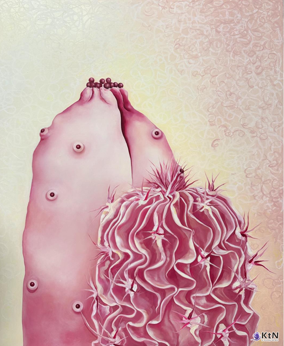 홍설작가. 속을 품을 선인장들(Cacti with Inner lives) 80cmX100.2cm. 사진=K trendy NEWS DB ⓒ케이 트렌디뉴스 무단전재 및 수집, 재배포금지