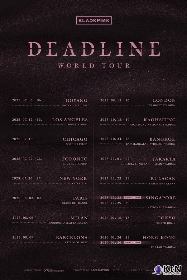 블랙핑크, 아시아 투어 확대… 싱가포르·홍콩 공연 추가 확정 사진=2025 09.19 YG엔터테인먼트 K trendy NEWS DB ⓒ케이 트렌디뉴스 무단전재 및 수집, 재배포금지