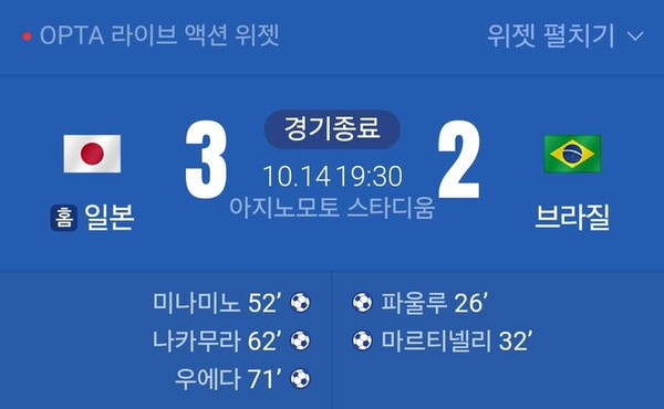 파라과이 꺾은 한국 vs 브라질 잡은 일본… 아시아 축구, 길이 달랐다 [리포트]  사진=2025 10.15  엑스 갈무리   K trendy NEWS DB ⓒ케이 트렌디뉴스 무단전재 및 수집, 재배포금지