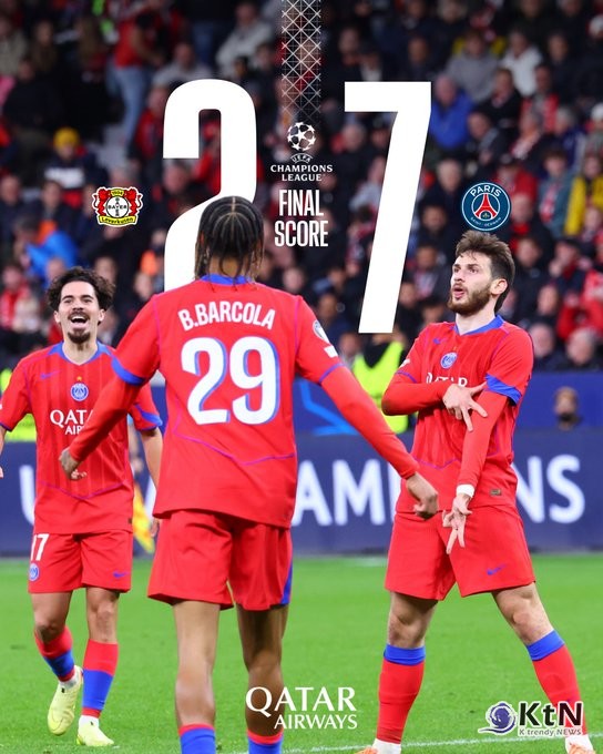 이강인 교체출전 PSG, 레버쿠젠 7-2 완파…챔스 3연승 ‘리그페이즈 선두’  사진=2025 10.22  엑스 갈무리 K trendy NEWS DB ⓒ케이 트렌디뉴스 무단전재 및 수집, 재배포금지