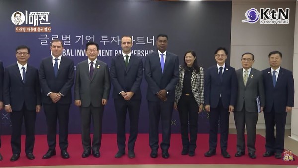 이재명 대통령 , 아마존 CEO 잡았다...아마존 7조 원대 투자 유치   AWS, 인천·경기권에 50억 달러 투자 사진=2025 10.29  ktv 영상 갈무리  K trendy NEWS DB ⓒ케이 트렌디뉴스 무단전재 및 수집, 재배포금지 