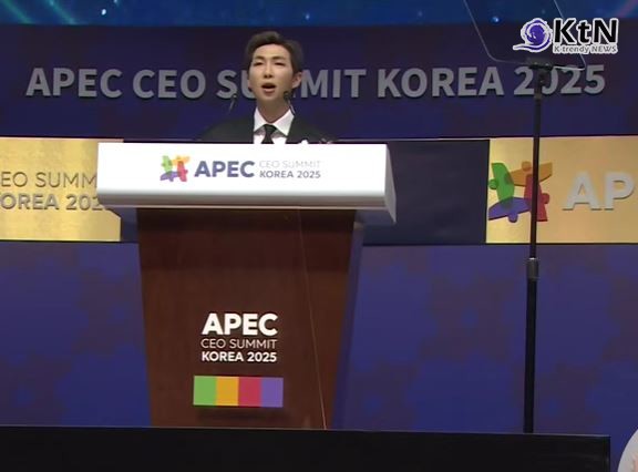 RM “K팝은 비빔밥의 조화"... APEC 무대서 전한 K-팝의 힘 사진=2025 10.29  mbc 뉴스 영상 갈무리  K trendy NEWS DB ⓒ케이 트렌디뉴스 무단전재 및 수집, 재배포금지