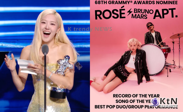 로제, 아파트로 그래미 3개 부문 후보…K팝 여성 최초 쾌거 사진=2025 11.10 더블랙레이블 sns 갈무리 / 편집   K trendy NEWS DB ⓒ케이 트렌디뉴스 무단전재 및 수집, 재배포금지