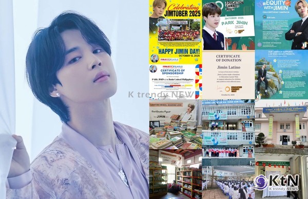 방탄소년단 지민 선행 따라 한 팬들… 전 세계 교육 기부 릴레이( Education Donation Relay ) 사진=2025 11.19  빅히트뮤직 / 팬덤 아미 엑스 갈무리 K trendy NEWS DB ⓒ케이 트렌디뉴스 무단전재 및 수집, 재배포금지