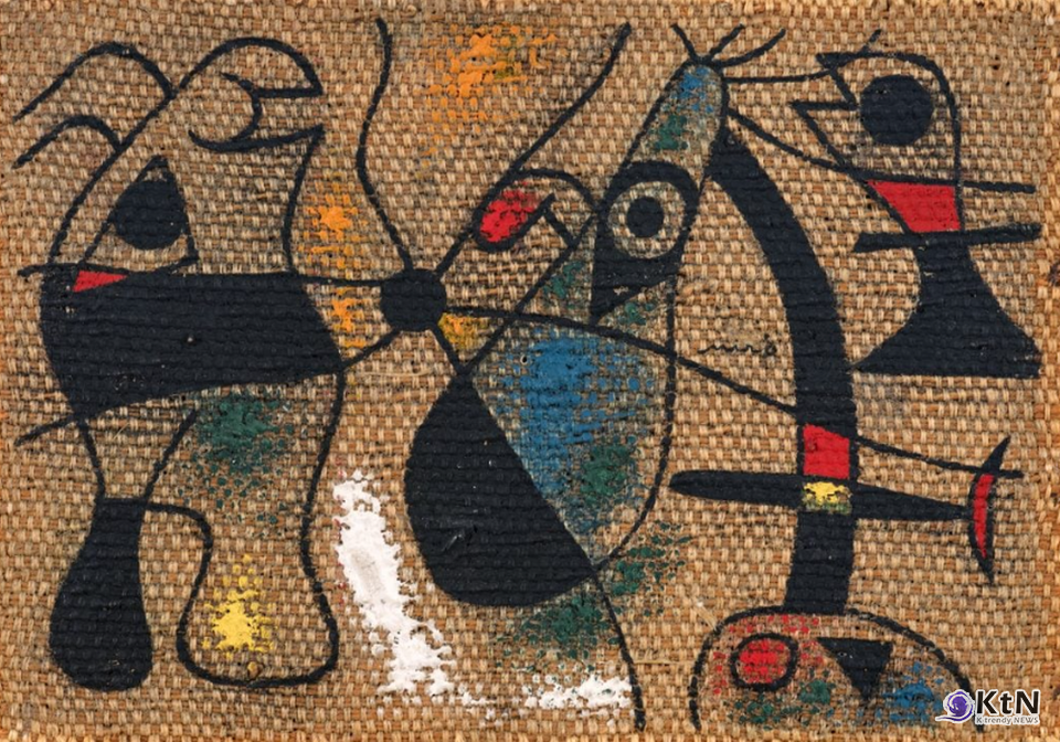 Joan Miró, Personnages et oiseau devant le soleil (1939). 사진=Sotheby's. K trendy NEWS DB ⓒ케이 트렌디뉴스 무단전재 및 수집, 재배포금지